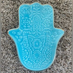 Turquoise Hamsa trinket dish